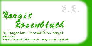margit rosenbluth business card